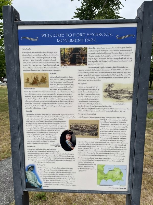 Welcome to Fort Saybrook Monument Park Marker image. Click for full size.