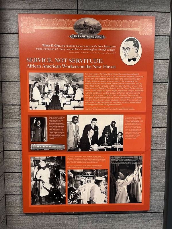 Service, Not Servitude: African American Workers on the New Haven Marker. Click for full size. Service, Not Servitude: African American Workers on the New Haven Marker image. Click for full size.