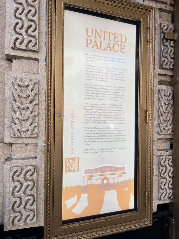 United Palace Marker. Click for full size. United Palace Marker image. Click for full size.
