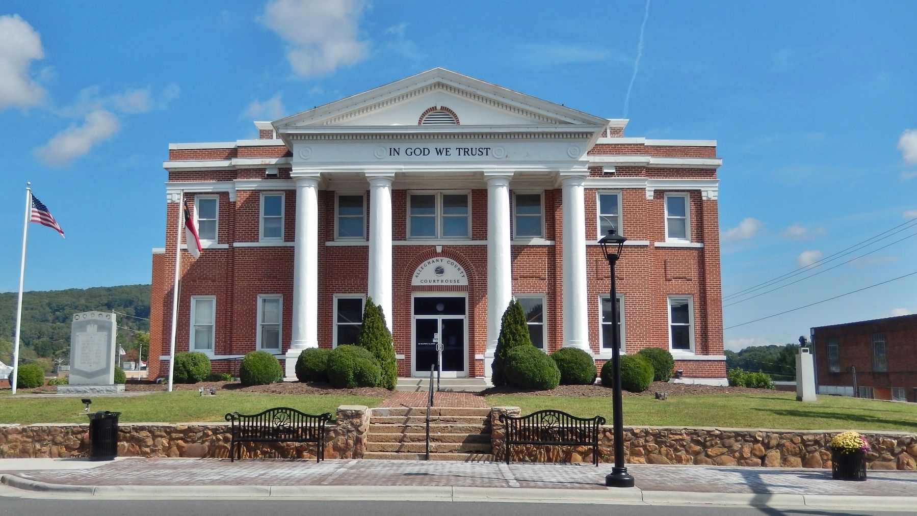 Alleghany County Courthouse (<i>southwest/front elevation</i>) image. Click for full size.