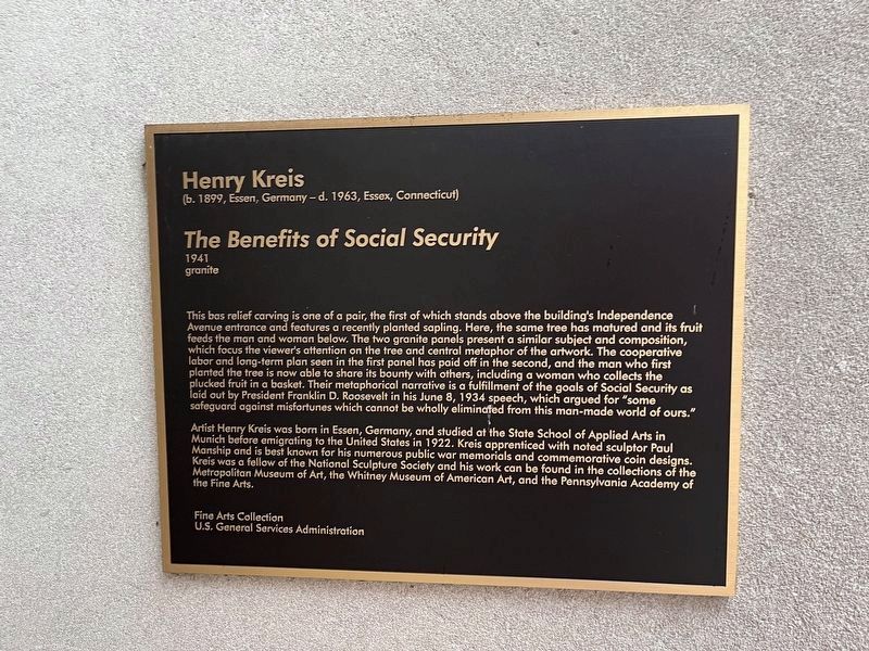 <i>The Benefits of Social Security</i> Marker. Click for full size. <i>The Benefits of Social Security</i> Marker image. Click for full size.
