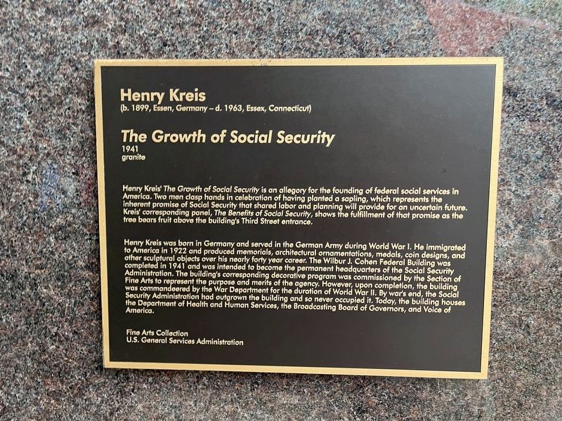 <i>The Growth of Social Security</i> Marker. Click for full size. <i>The Growth of Social Security</i> Marker image. Click for full size.