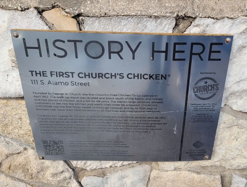 The First Church's ChickenⓇ Marker image. Click for full size.