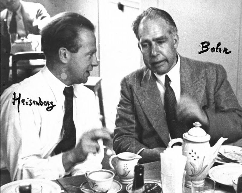 Werner Heisenberg and Niels Bohr (in Copenhagen) image. Click for full size.
