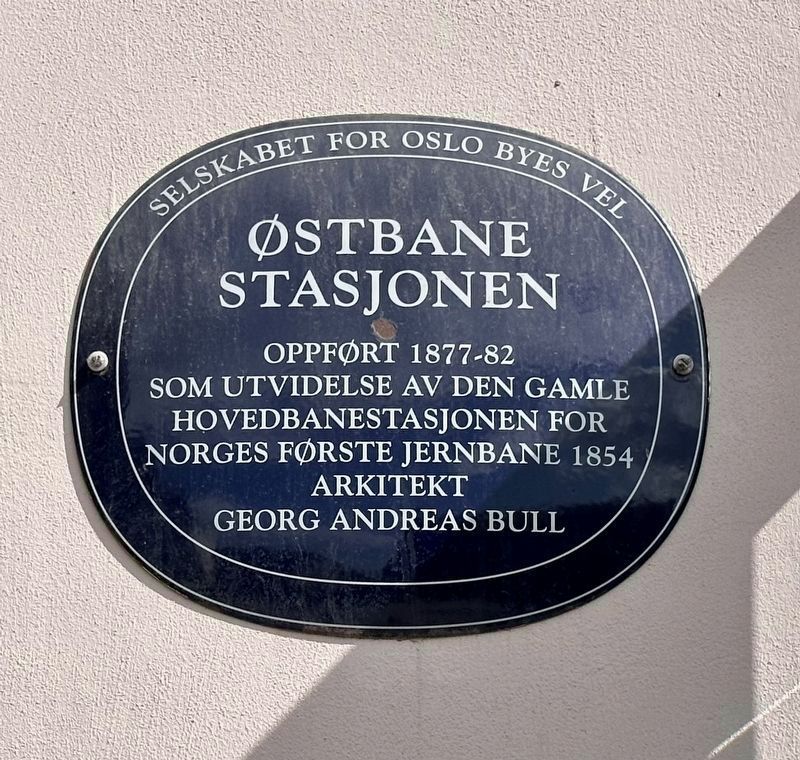 Østbanestasjonen / Eastern Rail Station Marker. Click for full size. Østbanestasjonen / Eastern Rail Station Marker image. Click for full size.