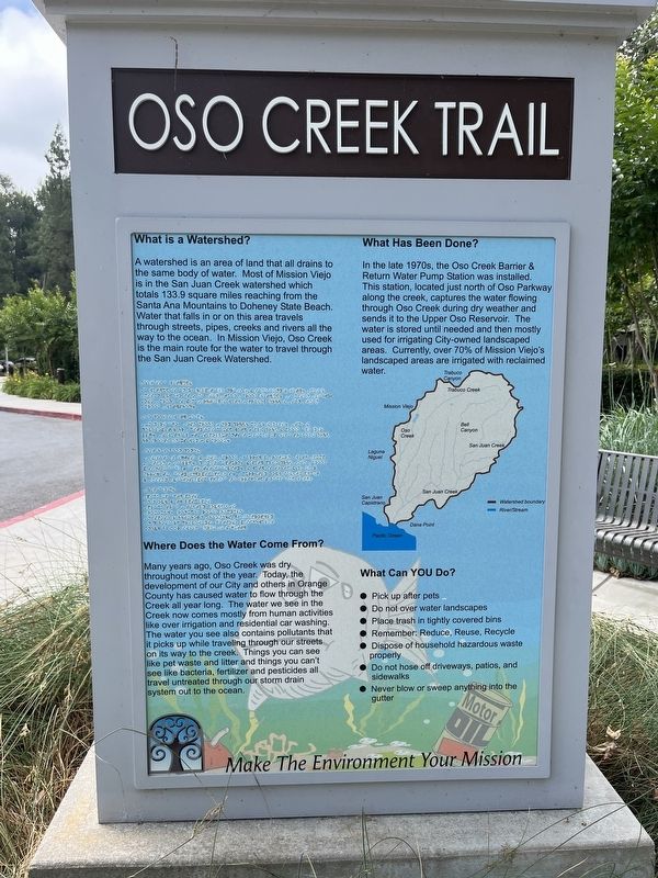 Oso Creek Trail Marker. Click for full size. Oso Creek Trail Marker image. Click for full size.