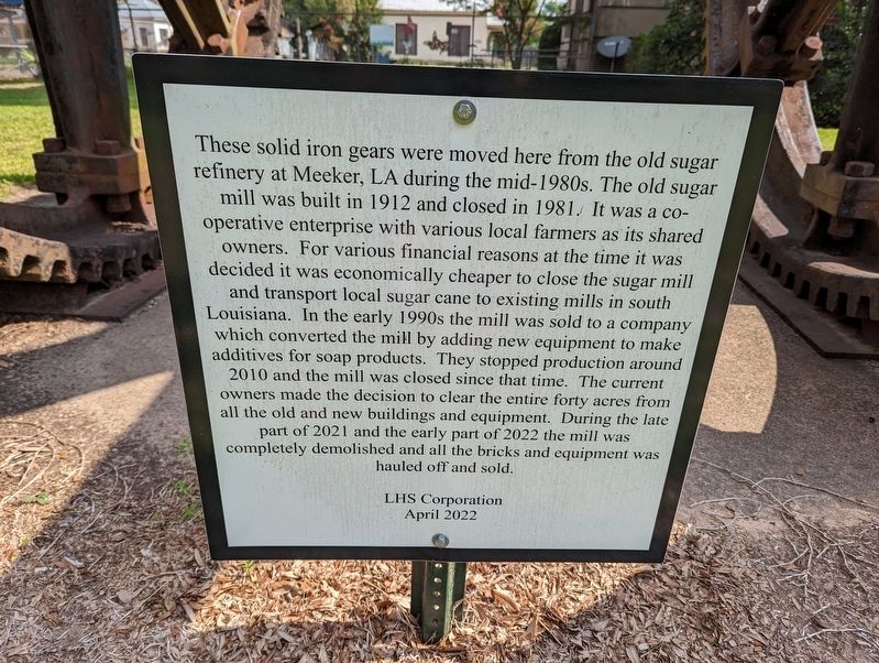 Meeker Sugar Refinery Gear Marker image. Click for full size.