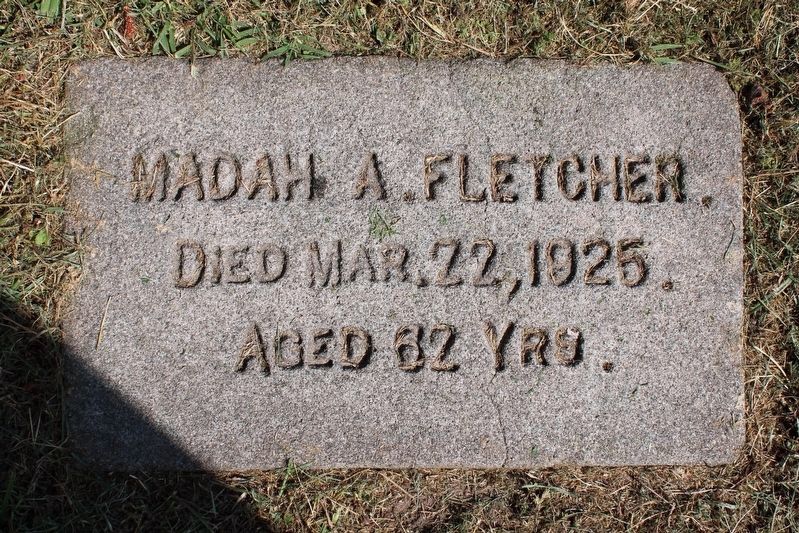 Madah A. Fletcher Grave Marker image. Click for full size.