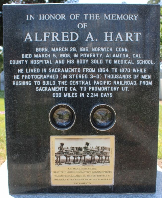 Alfred A. Hart Marker image. Click for full size.