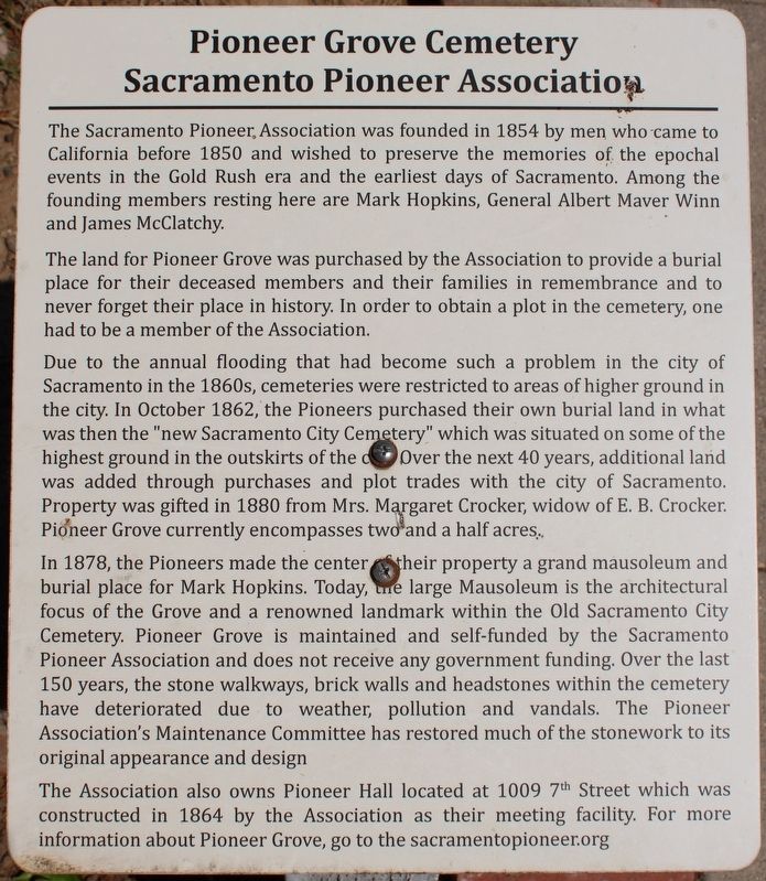 Pioneer Grove Cemetery Marker image. Click for full size.