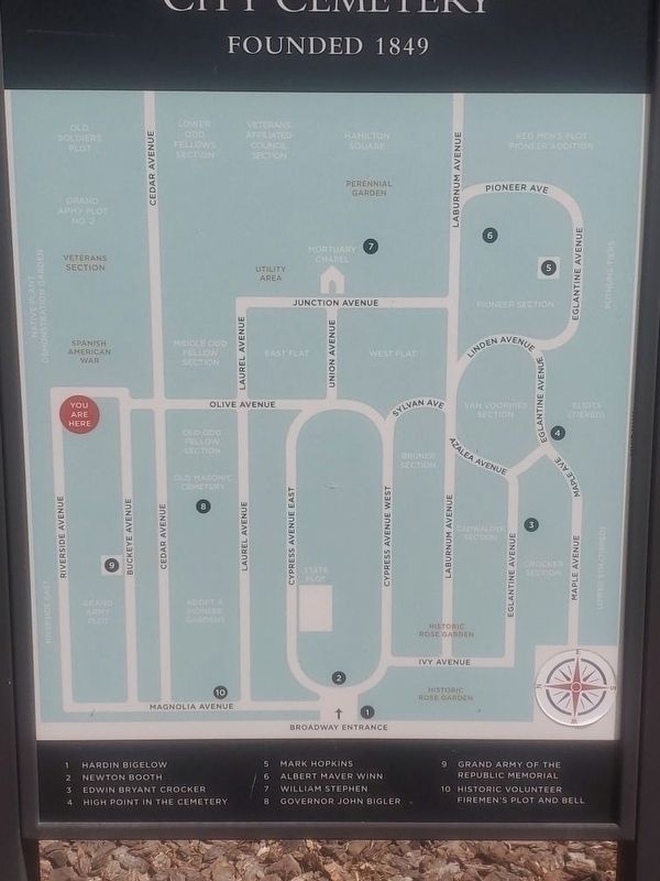 City Cemetery Map. Click for full size. City Cemetery Map image. Click for full size.