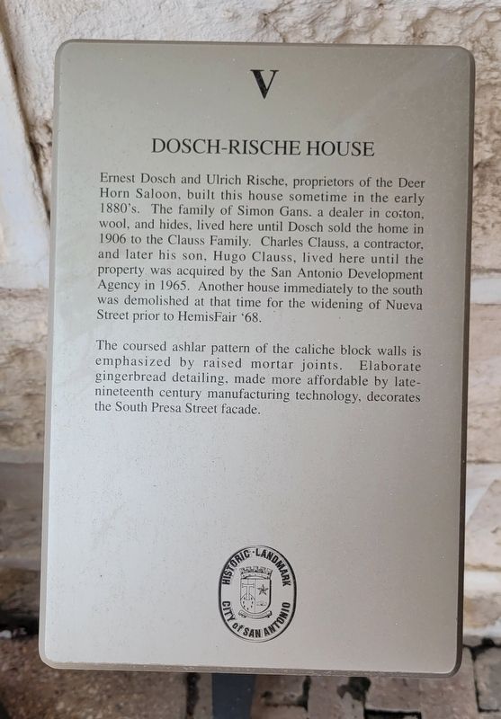 Dosch-Rische House Marker image. Click for full size.