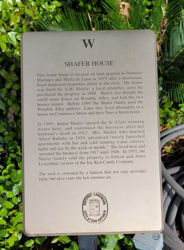 Shafer House Marker. Click for full size. Shafer House Marker image. Click for full size.