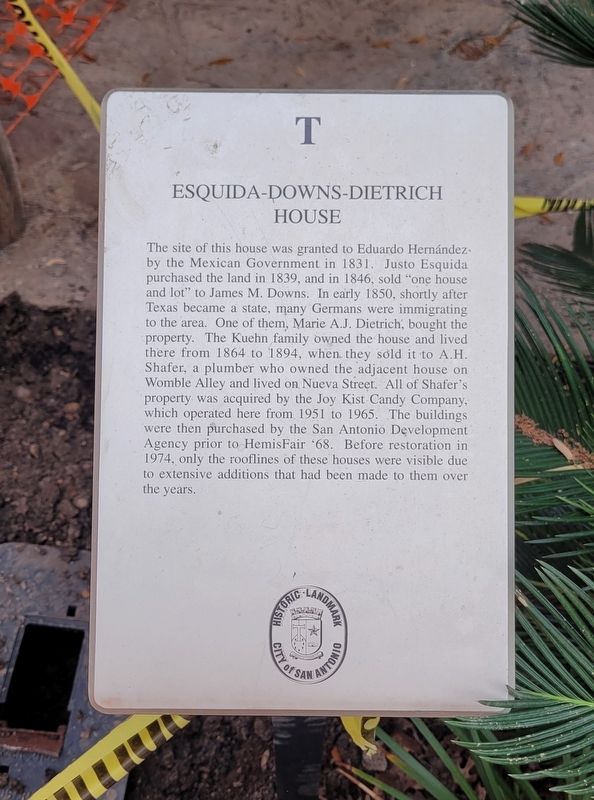 Esquida-Downs-Dietrich House Marker image. Click for full size.