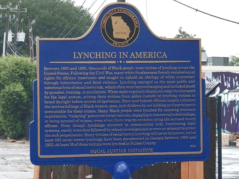 Lynching in America Marker Side image. Click for full size.