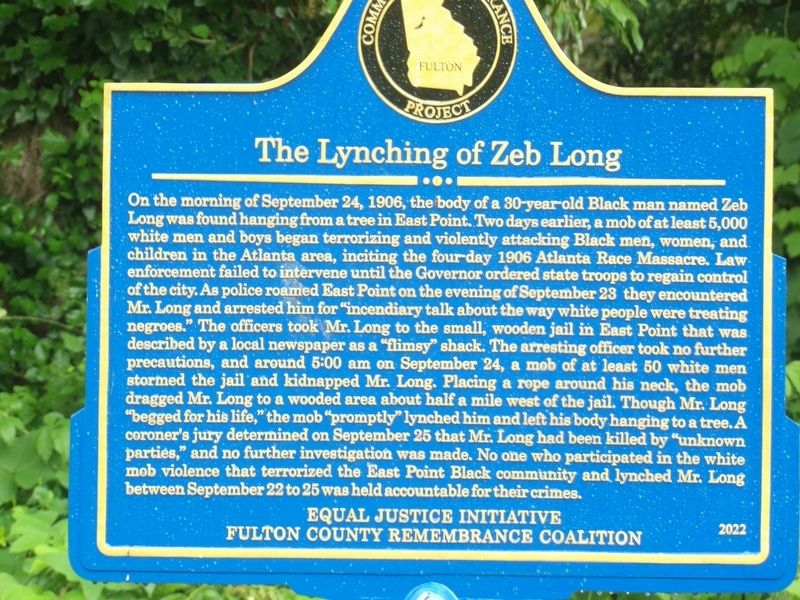 The Lynching of Zeb Long side of marker image. Click for full size.