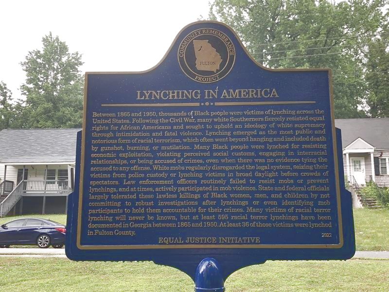 Lynching in America side of marker image. Click for full size.