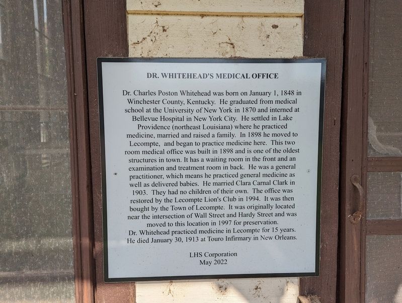 Dr. Whitehead's Medical Office Marker image. Click for full size.