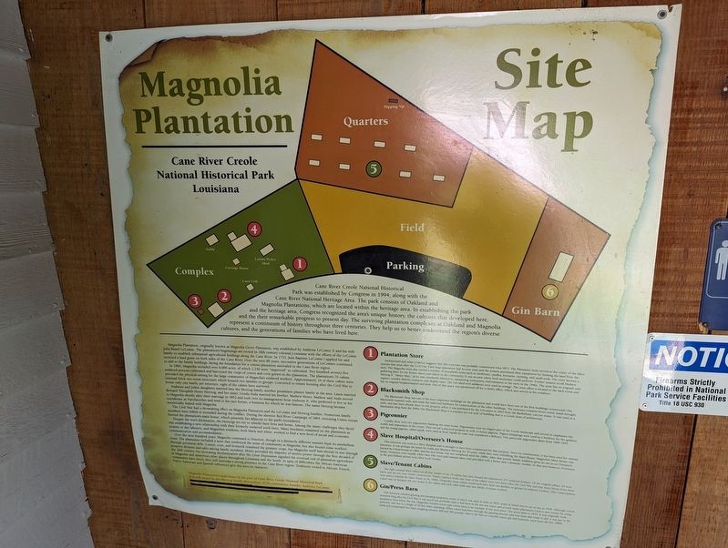 Magnolia Plantation Site Map Marker image. Click for full size.