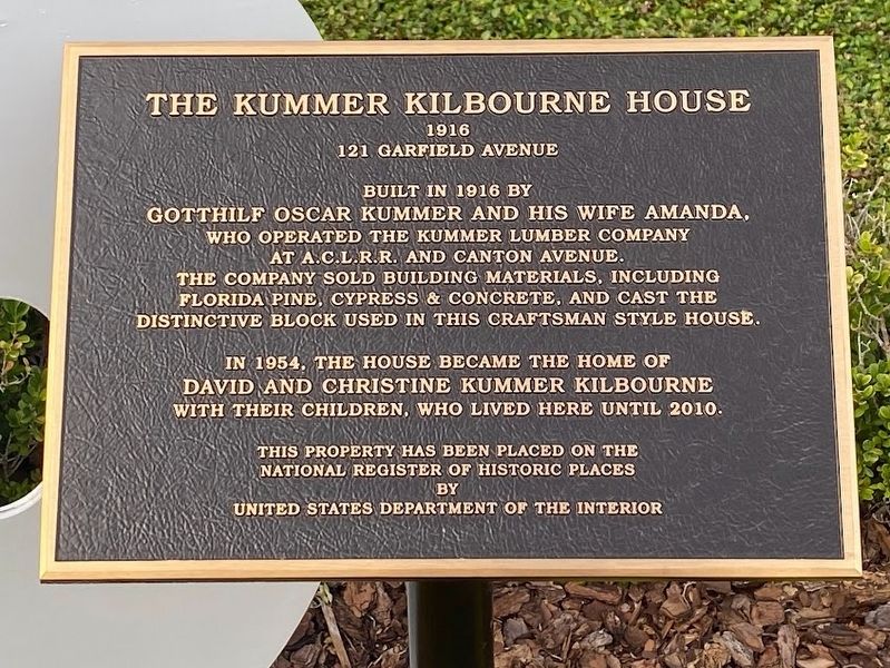 The Kummer Kilbourne House Marker image. Click for full size.