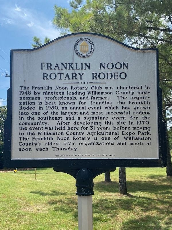 Franklin Noon Rotary Rodeo Marker. Click for full size. Franklin Noon Rotary Rodeo Marker image. Click for full size.
