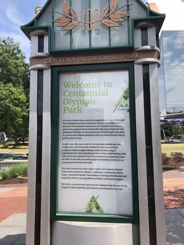 Welcome to Centennial Olympic Park Marker image. Click for full size.