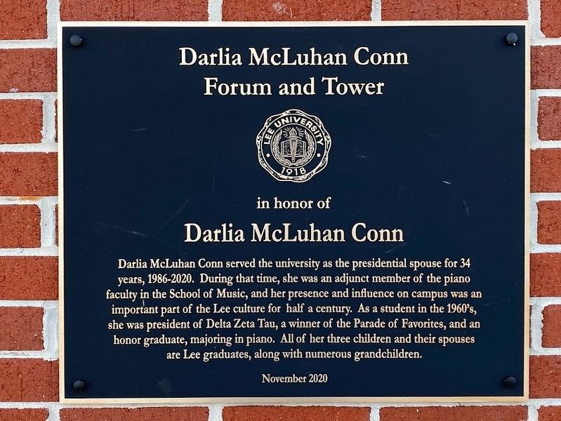 Darlia McLuhan Conn Forum and Tower Marker image. Click for full size.