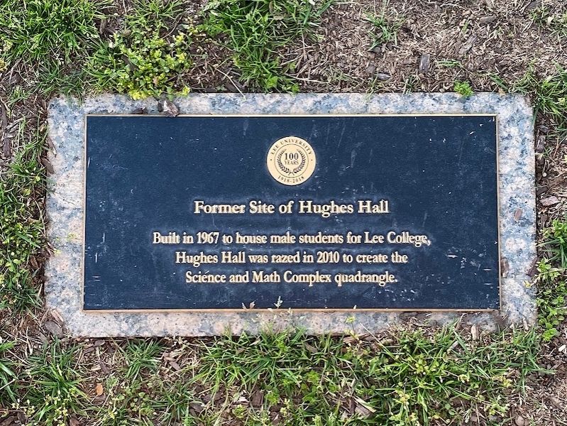 Former Site of Hughes Hall Marker. Click for full size. Former Site of Hughes Hall Marker image. Click for full size.