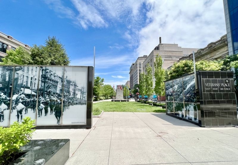 The City of Hamilton Cenotaph in Veterans Place, Gore Park. Click for full size. The City of Hamilton Cenotaph in Veterans Place, Gore Park image. Click for full size.