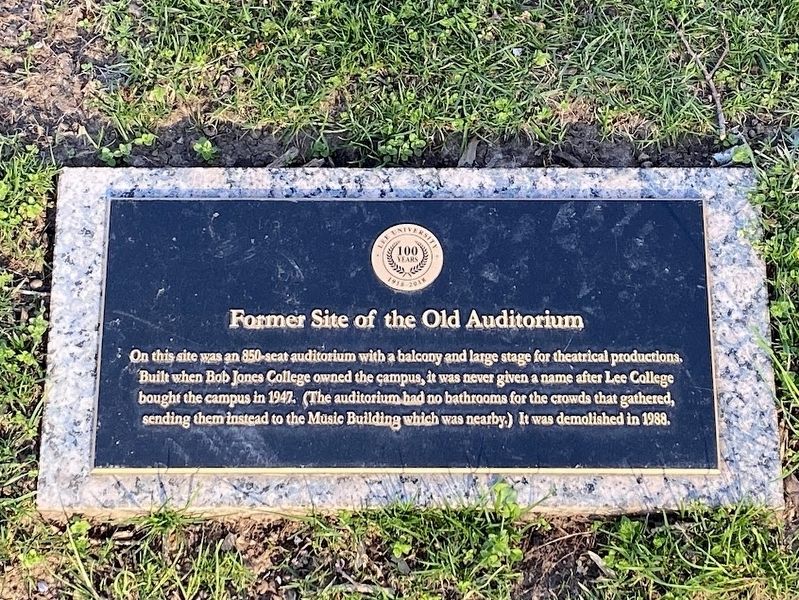 Former Site of the Old Auditorium Marker image. Click for full size.