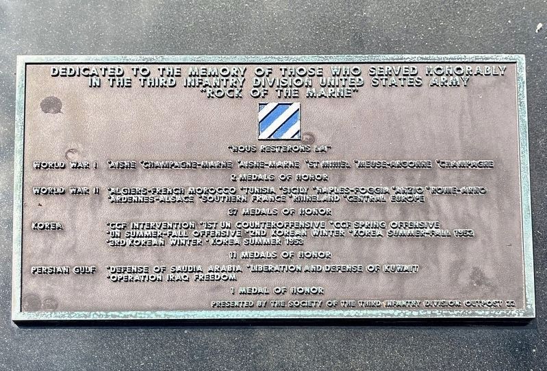 3rd Infantry Division Marker. Click for full size. 3rd Infantry Division Marker image. Click for full size.