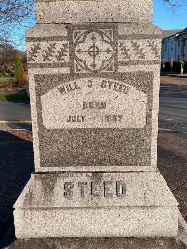 The Will C. Steed side of the Marker. Click for full size. The Will C. Steed side of the Marker image. Click for full size.