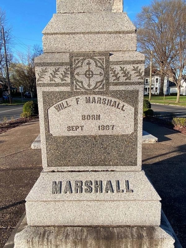 The Will F. Marshall side of the Marker. Click for full size. The Will F. Marshall side of the Marker image. Click for full size.