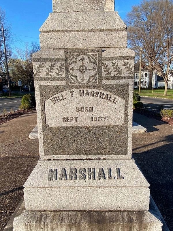 The Will F. Marshall side of the Marker image. Click for full size.