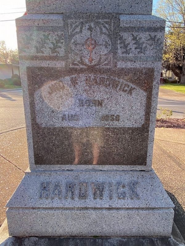 The Jno M. Hardwick side of the Marker. Click for full size. The Jno M. Hardwick side of the Marker image. Click for full size.