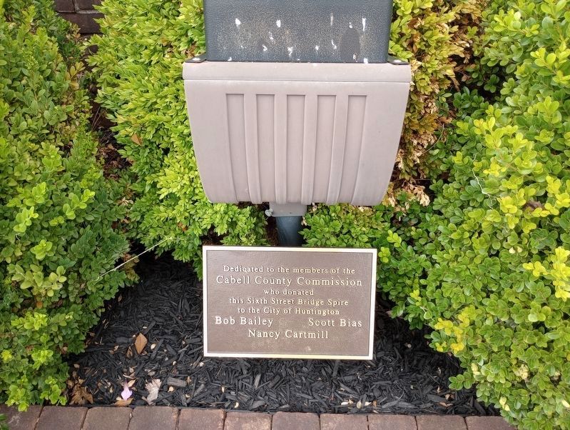 Sixth Street Bridge Spire Dedication Tablet. Click for full size. Sixth Street Bridge Spire Dedication Tablet image. Click for full size.
