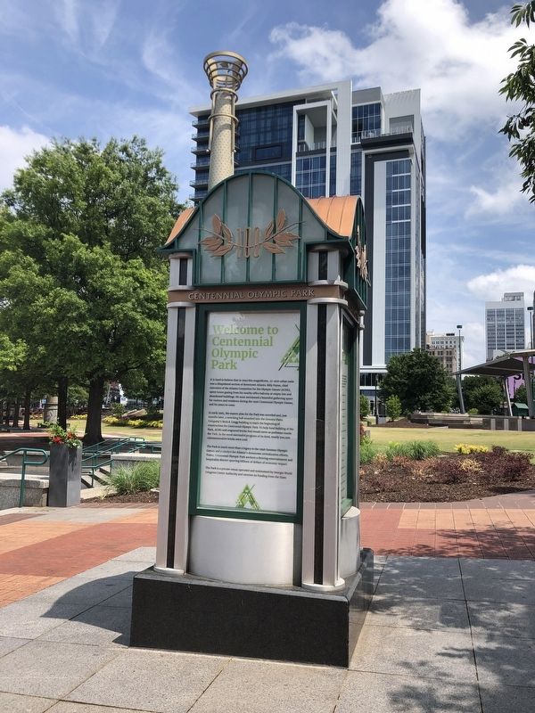 Welcome to Centennial Olympic Park Marker. Click for full size. Welcome to Centennial Olympic Park Marker image. Click for full size.
