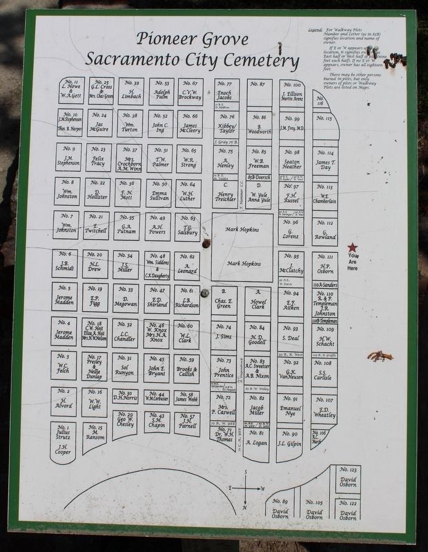 Pioneer Grove Plot Map Near the Marker image. Click for full size.