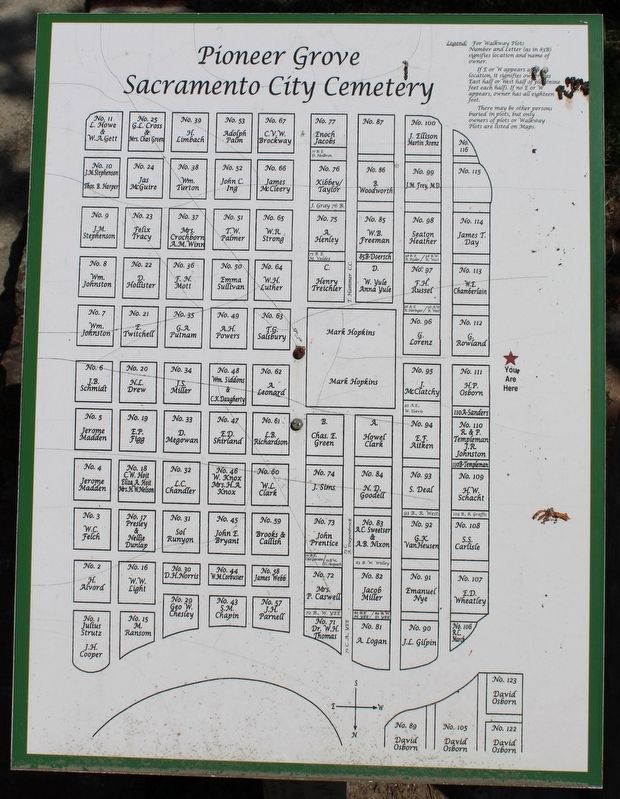 Cemetery Plot Map Next to the Marker. Click for full size. Cemetery Plot Map Next to the Marker image. Click for full size.