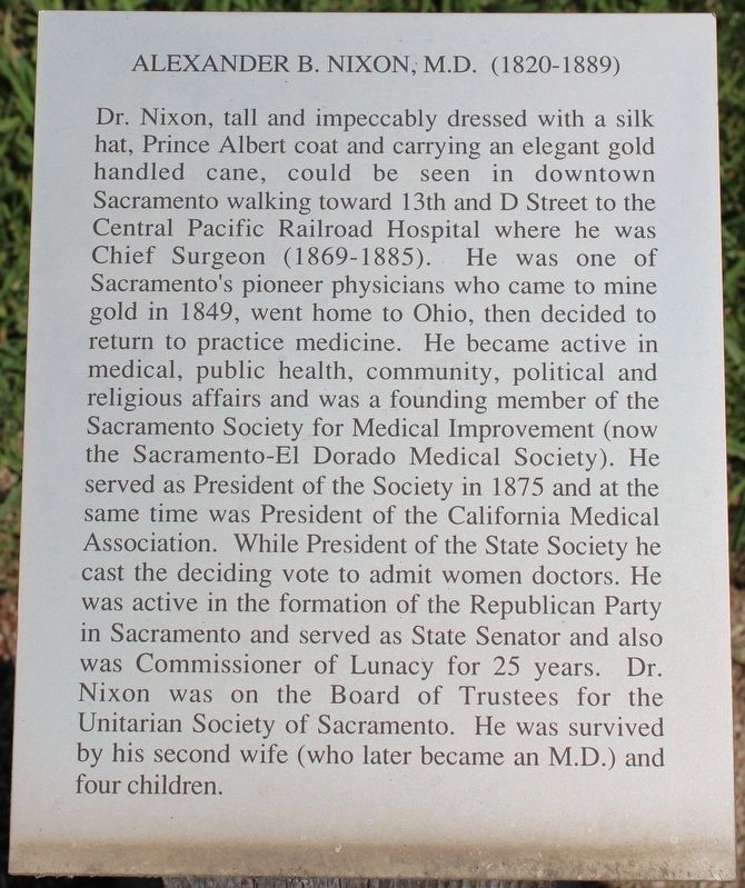 Alexander B. Nixon, M.D. Marker image. Click for full size.