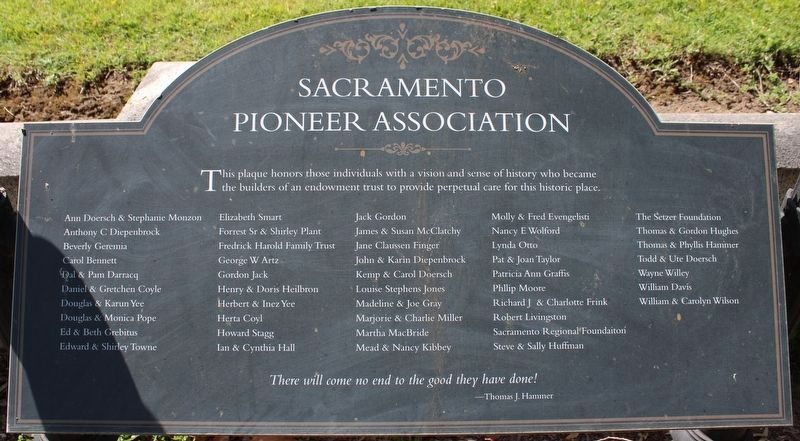 Sacramento Pioneer Association image. Click for full size.