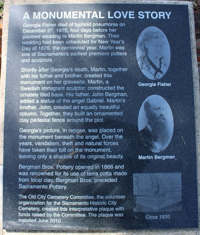 A Monumental Love Story Marker. Click for full size. A Monumental Love Story Marker image. Click for full size.