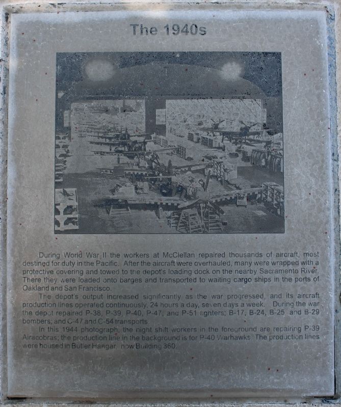 McClellan Air Force Base Marker - Panel 2a - The 1940's image. Click for full size.