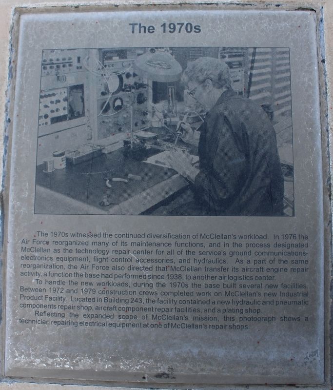 McClellan Air Force Base Marker - Panel 5b - The 1970's image. Click for full size.