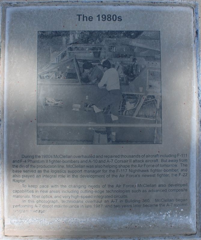 McClellan Air Force Base Marker - Panel 6a - The 1980's image. Click for full size.
