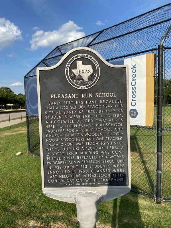 Pleasant Run School Marker image. Click for full size.