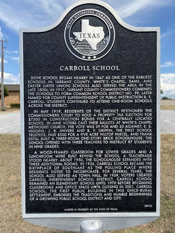 Carroll School Marker image. Click for full size.