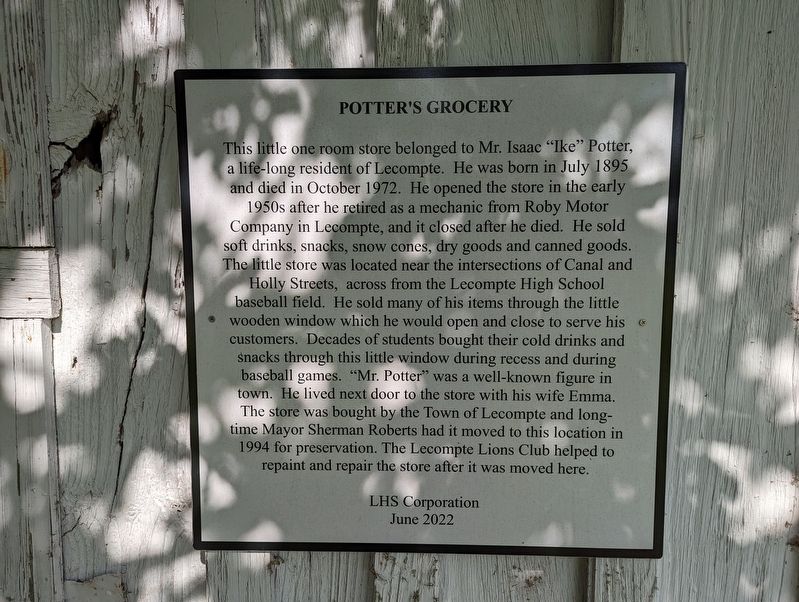 Potter's Grocery Marker. Click for full size. Potter's Grocery Marker image. Click for full size.