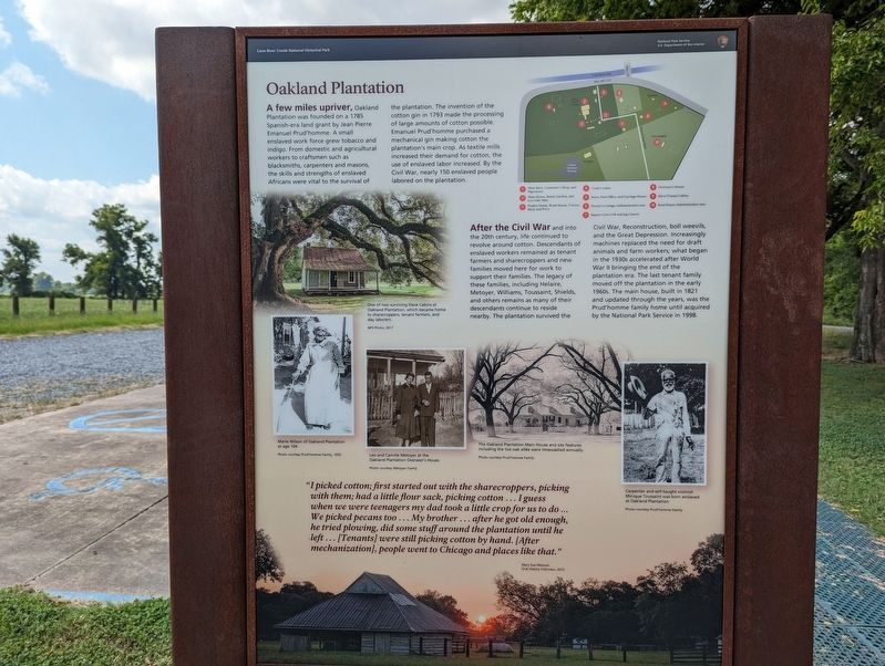 Oakland Plantation Marker. Click for full size. Oakland Plantation Marker image. Click for full size.