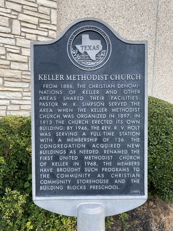 Keller Methodist Church Marker. Click for full size. Keller Methodist Church Marker image. Click for full size.